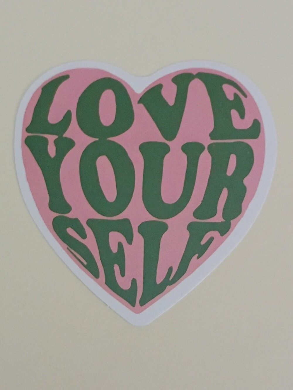 10/$10 Stickers - Love Your Self - Pink Heart Green Text